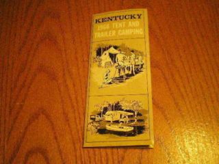 Vintage Brochure & Map Kentucky 1966 Tent & Trailer Camping