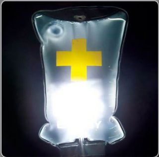 Novelty LED Hanging Hospital Drip Bag Shaped Lamp Table Hallway Porch 