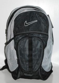 Nike Brasilia 5 XL Gray Black Mesh Backpack Mesh Gym Bag Bookbag 