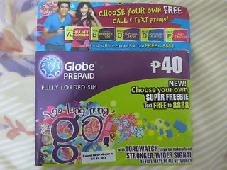 BRAND NEW GLOBE PREPAID SIM CARD PHILIPPINES FOR CELLPHONE PINOY FREE 