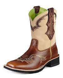   10007981 coyote brown and white calf LADIES show baby COWBOY BOOT