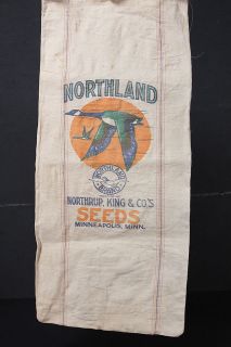 Northland Brand Seeds Heavy Muslin Sack Minneapolis MN Bemis Seamless 