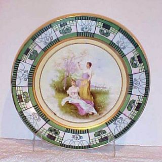 ANTIQUE HAND PAINTED NIPPON (OLD NORITAKE) PORTAIT WALL PLAQUE / PLATE