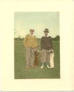   Colored Golfers Knickers Canvas Bags and Clubs Posed at Golf Course