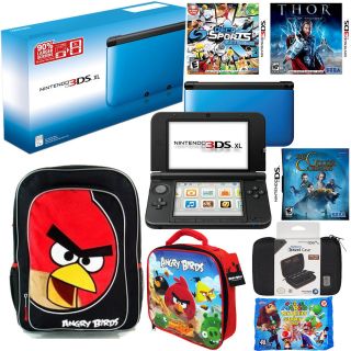 NEW Nintendo 3DS XL Blue Black Handheld System Accessories Games 