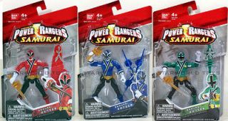   SAMURAI FIRE WATER FOREST 3 FIGURES MIGHTY MORPHIN red blue green