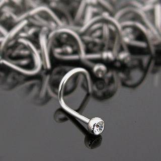 50 lot CLEAR Nose Screw Rings Body Piercing Jewelry 18g