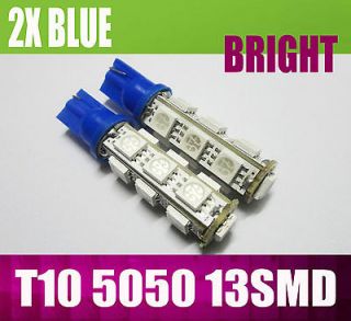 2X Blue 13 SMD LED T10 Parking Light Bulbs 464 501 516 555 558 579 585 