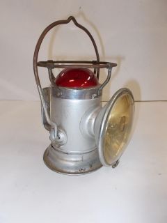 Vintage Delta Power Lite 6V Railroad Lantern Flashlight/Red Warning 