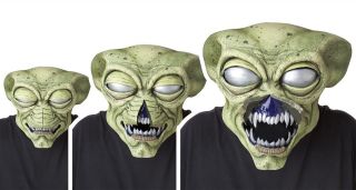 Scary Adult Alien Costume Moving Mask Adult