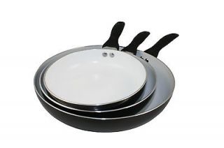 CONCORD Eco Friendly Healthy Ceramic 3 PC Nonstick Fry Pan Skillet 