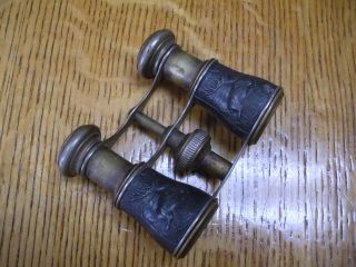 Vintage Binoculars French Opera Glasses Sportiere Stag Hunt Brass Free 