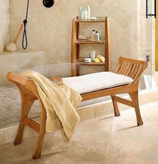   Teak Wood Elegant Shower Pool Bath Room Bench Outdoor Garden NW