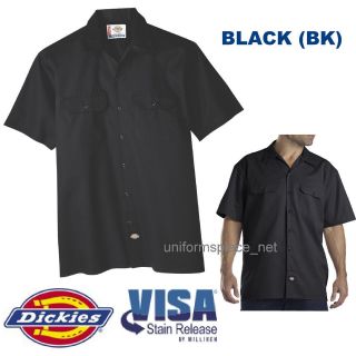 Dickies Mens SHORT SLEEVE Work Shirt Nwt S   6XL BLACK