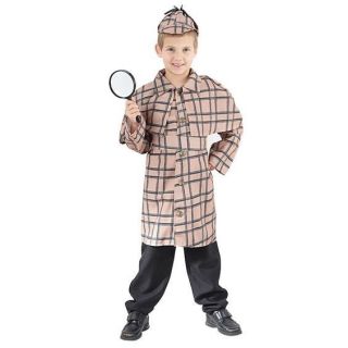  BOYS VICTORIAN DETECTIVE SHERLOCK HOLMES FANCY DRESS UP COSTUME/OUTFIT