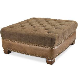 leather cocktail ottoman in Ottomans, Footstools & Poufs