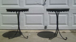   Black Wrought Iron Decorator Accent Decor Table Patio Garden Outdoor
