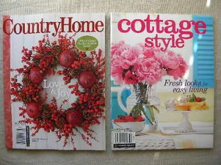  COUNTRY HOME Holiday 2012 & COTTAGE STYLE Fall/Winter 2011 BN