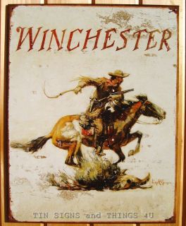   Logo TIN SIGN western horse cowboy retro ad vtg metal wall decor 1421