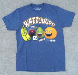Annoying Orange Blue Tee Shirt Adult Sizes WAZZUUUP by Hybrid NEW