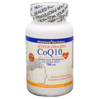 CoQ 10 (CoQ10) + DHA/EPA Omega 3 Fish Oil Formula 120 SGels, FRESH 
