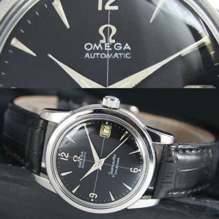 1956s Black Vintage OMEGA Seamaster Automatic Date Steel Mens Watch 