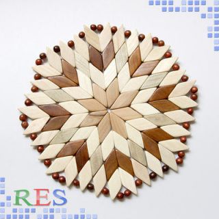   Circle Caster Trivet from Organic Juniper Wood Mosaic Kitchen Decor