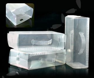   Transparent Plastic Stackable Shoe Storage Boxes Container Organizer