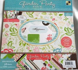   12X12 GARDEN PARTY STACK BY DCWV 38 CARDSTOCK PAPERS/100+ EMBELLISHMNT