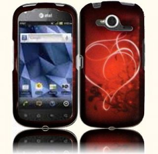   Pantech Burst 4G P9070 Red Heart Skin Snap on Hard Case Phone Cover
