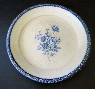  Salt Works Pottery SURRY Blue Roses 9 Lunch Luncheon Salad Plate