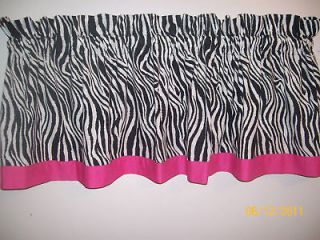 64x15 Zebra with hot pink hem valance will ship within 24 hours
