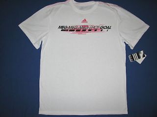Adidas Mens F50 Meg Shot Goal T Shirt XL White NWT Soccer Football