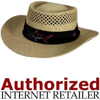 Greg Norman Golf Collection Authentic Straw Hat Natural Tan NEW