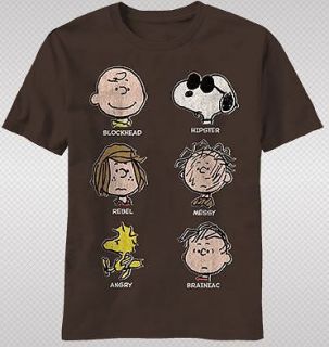 NEW Peanuts Pigpen Woodstock Snoopy Blockhead Charlie Brown Classic T 