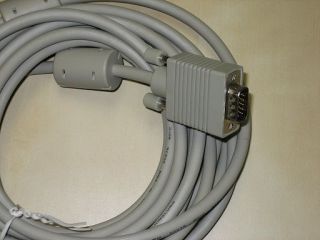 35FT PC monitor cable ( VGA, SVGA, SXGA, HD 15, RGB ) + Ferrite Core 