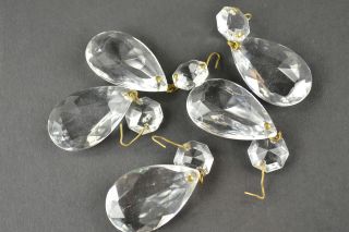 Crystal Lamp Prisms Chandelier Parts Replacement 2 3/8 w/ jewel set 