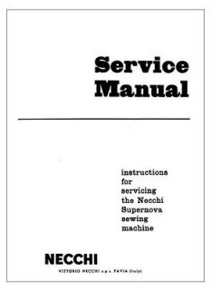 Necchi Supernova   Service Manual on CD (pdf)