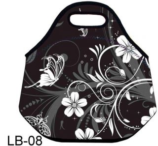 Flowers Insulated Lunchbox Tote Bag Zipper Handle bag Cooler back to 