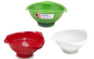 Preserve Colander Pasta Strainer With Handles 100% Recycled BPA FREE 