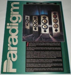 Paradigm Speaker Full Line Sale Brochure Catalog
