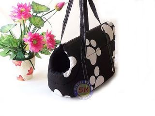   Black Paw  Dog Cat Pet Travel Carrier Tote Bag /Purse Great For Gift