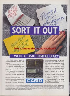Casio Digital Diary Sort It Out 1995 Magazine Advert #901
