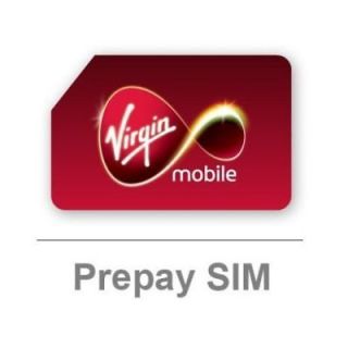 Virgin Mobile Network Pay as You Go Sim Card / Pre Pay Sim Pack & Top 