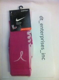 New Nike Elite Basketball Pink Breast Cancer Socks L 8 12 VERY HARD 
