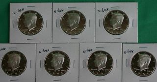   SILVER Proof Kennedy Half Dollar Set 7 Coin Collection Silver Halves