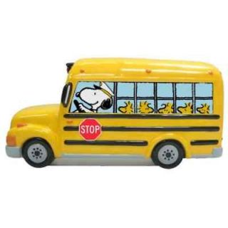 PEANUTS Gang Snoopy School Bus BANK piggy bank Charlie Brown