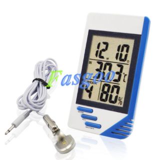 LCD Digital Indoor Outdoor Thermometer Hygrometer Humidity Meter Clock 