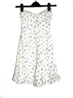   Zara) Floral Flower Pattern Bustier Mini Dress with Lace Petticoat S M