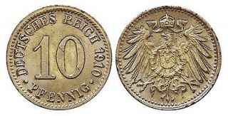 c444 GERMANY 10 PFENNIG 1910 MINIATURE COIN DEUTSCHES REICH UNC